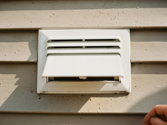 Norton Dryer Vent Cleaning technician performing professional exhaust vent cleaning at a residential property in Norton